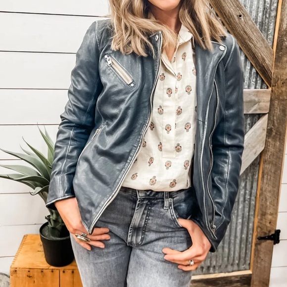 Distressed Leather Biker Jacket Mauritius Sofia Jacket XS NEW RARE - Picture 2 of 15